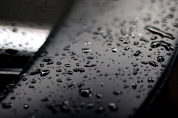 water droplets on car